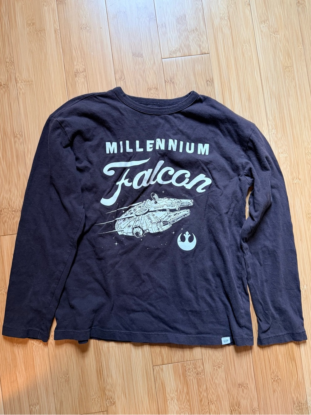 GAP Black Long-Sleeve Millennium Falcon Graphic Tee